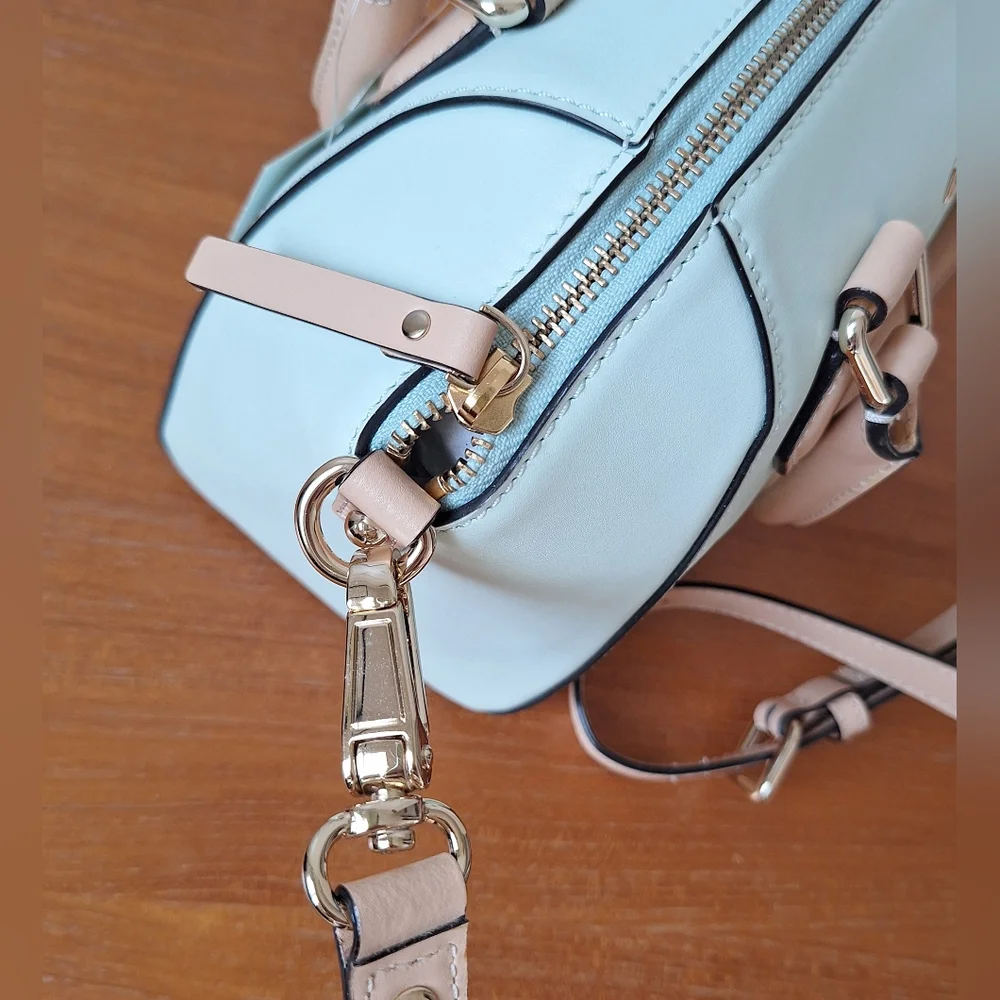 Kate Spade Mint Leather Satchel Structured Crossbody Bag Pippa Doctor Green NEW